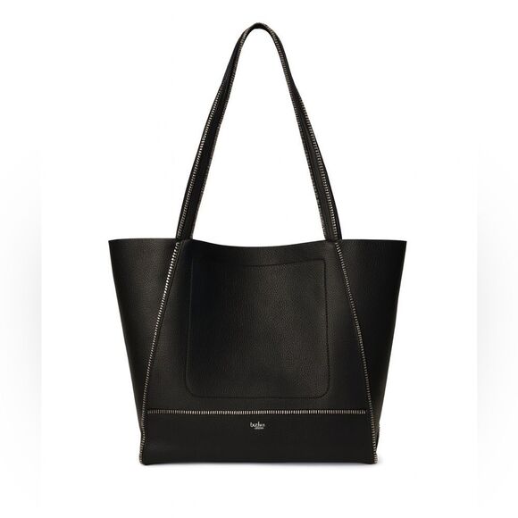 BOTKIER BLACK PEBBLE LEATHER SOHO ZIPPER TRIM TOTE SHOULDER BAG $298 - Picture 1 of 15